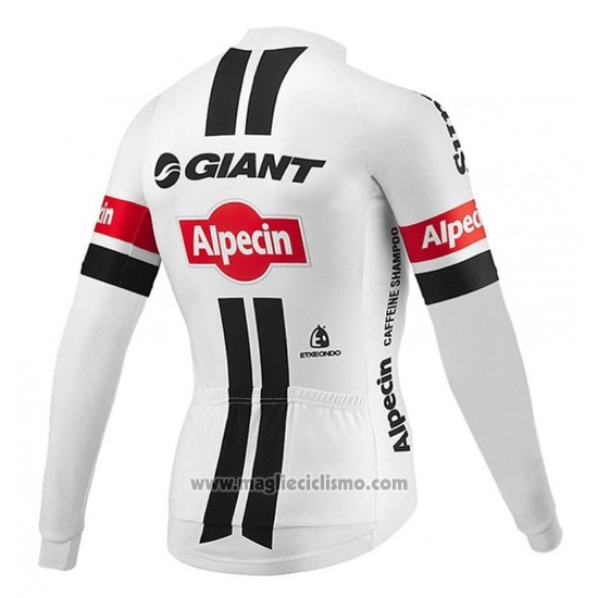 2016 Abbigliamento Ciclismo Giant Alpecin Nero e Bianco Manica Lunga e Salopette